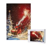 Christmas Magic Printed 1000 Piece Jigsaw Puzzle for Adults, Cut Brain Teaser Game for Family Home Decor Gift(29.5x19.7 Inch)