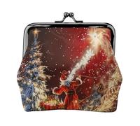 Christmas Magic Printed Coin Purse Pouch-Mini Coin Wallet,Change Purse,Leather Coin Pouch Holder For Woman Girls, Black, One Size, Modern,european Style, Retro