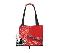 Christmas Magic Printed Foldable Pet Bag - Portable Puppy Cat Travel Handbag Tote,Pet Carrier Backpacks.