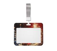 Christmas Magic Printed ID Badge Holder with Lanyard, Clear Plastic Badge Holder for Work, School, Hospital, Security - Water Resistant & Dirt Proof