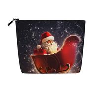 Christmas Magic Printed Make up Bag Linen Toiletry Bag Personalized Travel Makeup Cosmetic Bag for Women Mom
