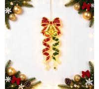 Christmas Magic Spiral Hanging LED Light Collection (A2) | Vertical Suspended Spiral, Bow Tie Star Polar Bear, For Christmas Porch Entryway Doorway and Outdoor Holiday Decor