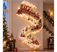 Christmas Magic Trail Wall Light, DIY LED Cascading Holiday Decor (A) | Hanging Decoration 3D Star Snowflake Sparkling Cascading Snow Effect for Living Room Entryway Staircase Office Store