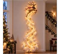Christmas Magic Trail Wall Light, DIY LED Cascading Holiday Decor (D) | Hanging Decoration 3D Star Snowflake Sparkling Cascading Snow Effect for Living Room Entryway Staircase Office Store