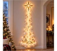 Christmas Magic Trail Wall Light, DIY LED Cascading Holiday Decor (E) | Hanging Decoration 3D Star Snowflake Sparkling Cascading Snow Effect for Living Room Entryway Staircase Office Store