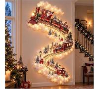 Christmas Magic Trail Wall Light, LED Cascading Christmas Decorations | Christmas Glow Wall Decor Santa Sleigh Reindeer Hanging Decoration Sparkling Cascading Snow Effect for Home Wall A 60 cm