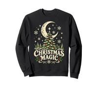 Christmas Magic Tree Moon Snowflake Holiday Vintage Design Sweatshirt