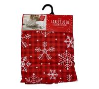Christmas Magical Red Snowflake PVC Tablecloth W 132cm x L 178cm
