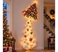 Christmas Magical Trail Wall Light, Cascading Holiday Hanging Wall Decor | Eye Catching Xmas Accent, Illuminated Wall Hanging Decor for Holiday Party Living Room And Fireplace Display