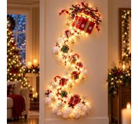 Christmas Magical Trail Wall Light, Multi Theme LED Hanging Wall Ornament | Eye Catching Xmas Accent, Illuminated Hanging Light Decor for Holiday Party Living Room And Fireplace Display