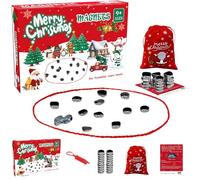 Christmas Magnetic Chess Game with Stones and String, Portable Magnet Board Strategy Game for Kids and Adults, Fun Family Party Puzzle Game, Travel Desktop Multiplayer Chess Set, Ideal