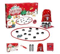 Christmas Magnetic Chess Set Battle Chess with Magnetic Effect, Educational Chess Game Checkers Game, Portable Christmas Magnetic Stones Great Family Gatherings and Party Games! (Christmas model)