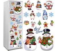 Christmas Magnets Decoration 16Pcs, Let it Snow Refrigerator Snowman Fridge Car Garage Door Magnetic Stickers, Waterproof Holiday Magnet Decals for Home Kitchen Decor…