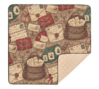 Christmas Mail Repeat Pattern Large Stylish Baby Play Mat for Indoor Outdoor Cozy Breathable Tummy Time Mat for Baby Kids Toddlers Infants, 50'' x 50''
