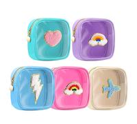 Christmas Makeup Bag | 5 Pieces Zipper Portable Toiletry Pouch - Holiday Cosmetic Bag Zipper - For Vacation Airplane Bathroom Dressing Table Brush R