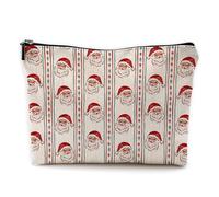 Christmas makeup bag makeup bag Christmas gifts for women, red and green christmas stripes-01