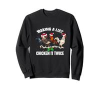 Christmas Making A List Chicken It Twice Xmas Santa Hat Farm Sweatshirt