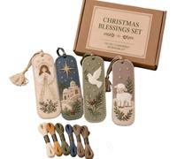 Christmas Making Set Includes Instruction, C | Hands-on Felt Embroidery Book Page Marker Making Supplies, for Notebooks and Planners