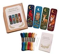 Christmas Making Set Includes Instruction, D | Hands-on Felt Embroidery Book Page Marker Making Supplies, for Notebooks and Planners
