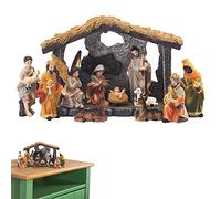 Christmas Manger Nativity Set | Christmas Nativity Set Manger Scene - Holy Family Crafts Statue Decor, Home Living Room Church Decoration A-r