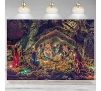 Christmas Manger Scene Backdrop Holy Night Nativity Virgin Mary Saint Joseph Background Xmas Party Decorations Religious Banner 300x200cm
