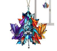 Christmas Maple Leaves | 2D Acrylic Family Hangable Decoration - Thanksgiving Maple Leaves Ornaments Autumn Pendants with Rope for Thanksgiving