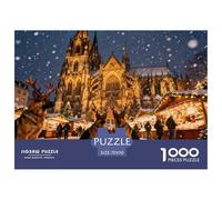 Christmas Market at Cologne Cathedral Wooden Jigsaw Puzzle Waterproof 1000 Piece Puzzles for Adults Colourful Home Decoration
