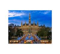 Christmas market in Vienna, winter motif，Puzzle 1000 Piece Jigsaw Puzzles for Adults, Classic Puzzle Difficult Puzzle for Kids Teenagers Educational Game Toys Gift for Home Travel（50x70cm）-B36