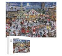 Christmas Market Magic Scene Distinctive Jigsaw Puzzle for Adults, 300 PCS
