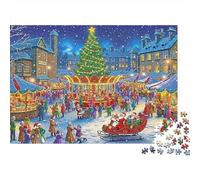 Christmas Market Scene 1000 Pc Eco-Friendly Paper Premium Jigsaw Puzzle for Adults Educational Game Decompression Wall Decoration And Gifts 70x50cm/1000pcs
