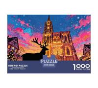 Christmas Market Strasbourg Wooden Jigsaw Puzzle Waterproof 1000 Piece Puzzles for Adults Fun Challenging Games