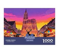 Christmas Market Strasbourg Wooden Jigsaw Puzzle Waterproof 1000 Piece Puzzles for Adults Gifts Fun Educational Games