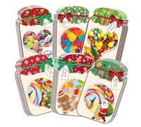 Christmas Mason Jar Cards with 50 Clear Treat Bags Xmas Mason Jar Paper Card Candy Bag Greeting Card for Kids, Christmas Party Favors, Classroom, Gift Exchange, Holiday Class Activities