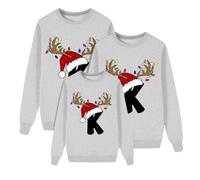 Christmas Matching Sweatshirt for Family Xmas 26 A-Z Letter Printed Jumper Tops Mens Womens and Kids Long Sleeve Round Neck Christmas Pullover Sweatshirts Streetwear(Kids, K, 6-7 Years)