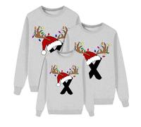 Christmas Matching Sweatshirt for Family Xmas 26 A-Z Letter Printed Jumper Tops Mens Womens and Kids Long Sleeve Round Neck Christmas Pullover Sweatshirts Streetwear(Kids, X, 6-7 Years)