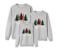 Christmas Matching Sweatshirts for Mom and Daughter 2024 Merry Christmas Crewneck Sweatshirts Ugly Christmas Funny Long Sleeve Family Casual Sweater Sweatshirts for Women Loose Fit