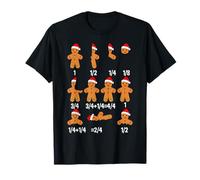 Christmas Math Teacher Equation Gingerbread With Santa Hat T-Shirt