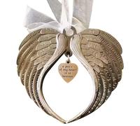 Christmas Memorial Baubles, "A Piece of My Heart is In Heaven" Angel Wing Shaped Pendants Christmas Tree Ornaments Hanging Decoration(Christmas Baubles)