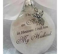 Christmas Memorial Baubles Husband Grave Ornaments Feather Ball With Angel White Christmas Tree Remembrance Decorations Bereavement Gift To Remember Loved Ones Xmas Gift