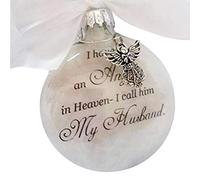 Christmas Memorial Baubles Ornaments Ball “I Have an Angel in Heaven” With Small Angel Christmas Bauble Ornament, Mum Dad Son Daughter Hanging Decoration