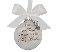 Christmas Memorial Baubles Ornaments Ball “I Have an Angel in Heaven” With Small Angel Christmas Bauble Ornament, Mum Dad Son Daughter Hanging Decoration