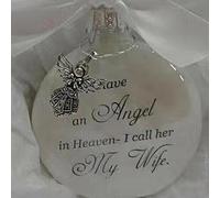 Christmas Memorial Baubles Wife Grave Ornaments Feather Ball With Angel White Christmas Tree Remembrance Decorations Bereavement Gift To Remember Loved Ones Xmas Gift