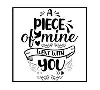 Christmas Memorial Quotes A Piece of me goes with You Remember Christmas in Heaven Engraving Decals 42x42cm Car Body Decoration Black