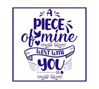 Christmas Memorial Quotes A Piece of me goes with You Remember Christmas in Heaven Engraving Stickers 54.6x54.6cm Can Modify and add Information DarkBlue