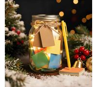 Christmas Memory Jar with LED Lights, Glass Mason Jar for Keepsake Gifts | Reasons Why I Love You Jar, Record Gratitude Love and Memories, Pen Tags and Twine Included, for Couples Family and Friends