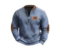 Christmas Mens Hoodie Pullover Fleece Classic Hooded Top Plain Ribbed Cuff Long Sleeve Sweatshirt Pull Over Jumper Hoody Shirts Reindeer Stag Nordic Festive Unisex Xmas Jumpers Outwear (Blue,3XL)