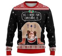 Christmas Men's Hoodies Long Sleeve Pullover Solid Knitted Drawstring Sweatshirt Casual Hoody Top Funny Ugly Xmas Jumpers Merry Christmas Sweatshirts Hippy Clothes Rudolph Costume (Z2 Red,3XL)