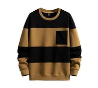 Christmas Men's Jumper Mock Collar Knitted V-Neck Plain Classic Sweater Pullover Knitted Sweatshirt UK Size Novelty Fair Isle Sweaters Ugly Xmas Jumpers Sweatshirts for Autumn Winter (Brown,XL)