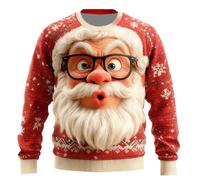 Christmas Men's Jumpers Novelty Knitted Lightweight Santa Printed Jumper Sweaters Slim Fit Short Sleeve Crew Neck Pullover Fleece Top Rude Christmas Xmas Work Red And Green Striped Jumpers for Men 3xl