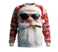 Christmas Men's Jumpers Novelty Knitted Lightweight Santa Printed Jumper Sweaters Slim Fit Short Sleeve Crew Neck Pullover Fleece Top Rude Christmas Xmas Work Red And Green Striped Jumpers for Men 3xl